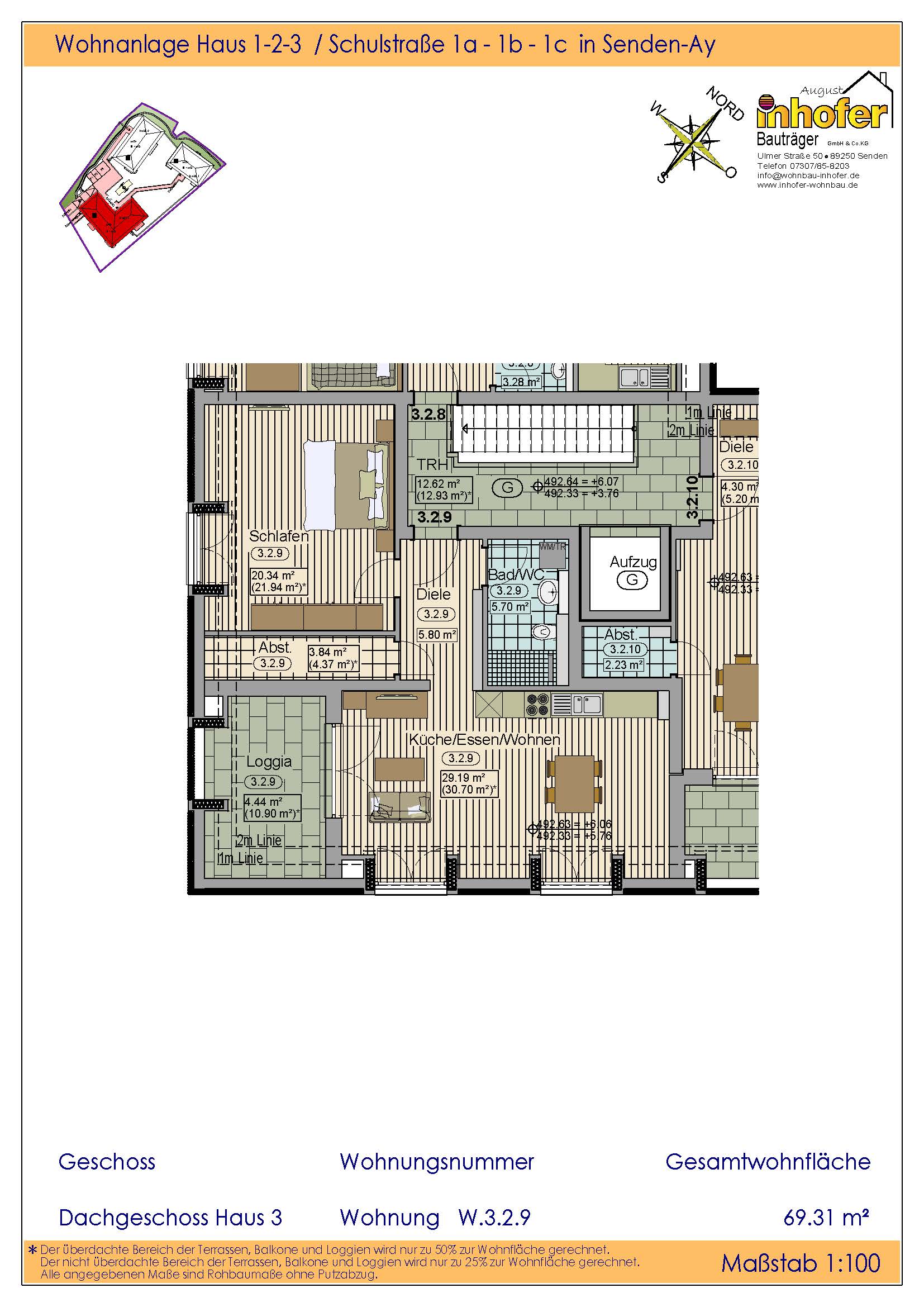 Neubau 2-Zimmer Dachgeschoss, Wohnanlage "le quartier ècole"